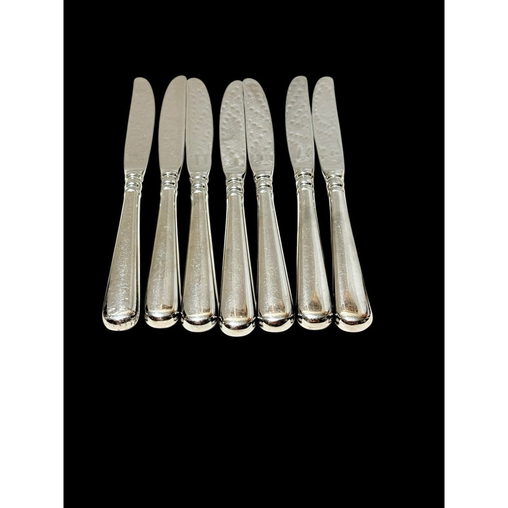 7 Lenox Dinner Knives 18/10 Pearl Platinum Glossy Stainless Flatware
